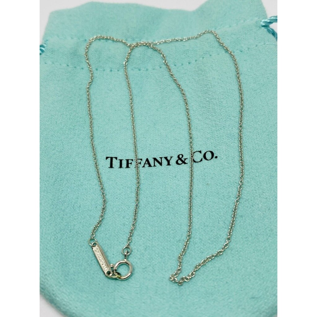 Tiffany & Co. 18k 750 White Gold Chain Necklace, 16”